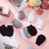6 Pairs Newborn Baby Mittens No Scratch Gloves Infant Toddler Anti Scratch Essentials Unisex Cotton for 3-9 Months Girls Boys (White, Royal Blue, Gray-Black, Gray, Navy Blue, Black, Solid) view 4