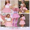 Avidlove Short Pleated Skirt Sexy Mini Skirt Cheer Skirt School Girl Skirts for Women (Pastel Pink Small) view 2