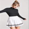 Avidlove Womens Pleated Skirt School Uniform Skirt Mini Skirt Pleated Cheer Skirt (White Medium) view 2