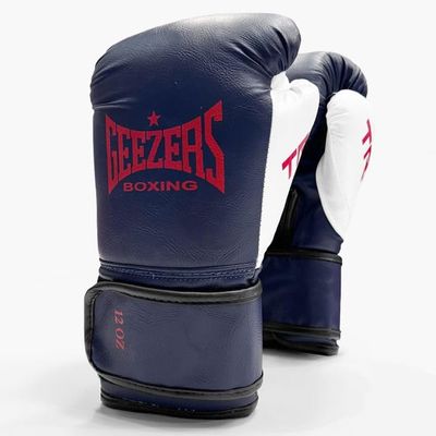 Geezers Boxing TRG Training Glove, Hook and Loop, Ideal for Men, Women and Juniors, Sparring, Punching Bag and Focus Mitts Workout (14oz, Blue)