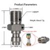 HMKUGO 8mm Quick-Disconnect Plug Adapter, Stainless Steel 1/8" BSPP Male Thread PCP Paintball Charging Fittings with Sealing O-Ring view 2