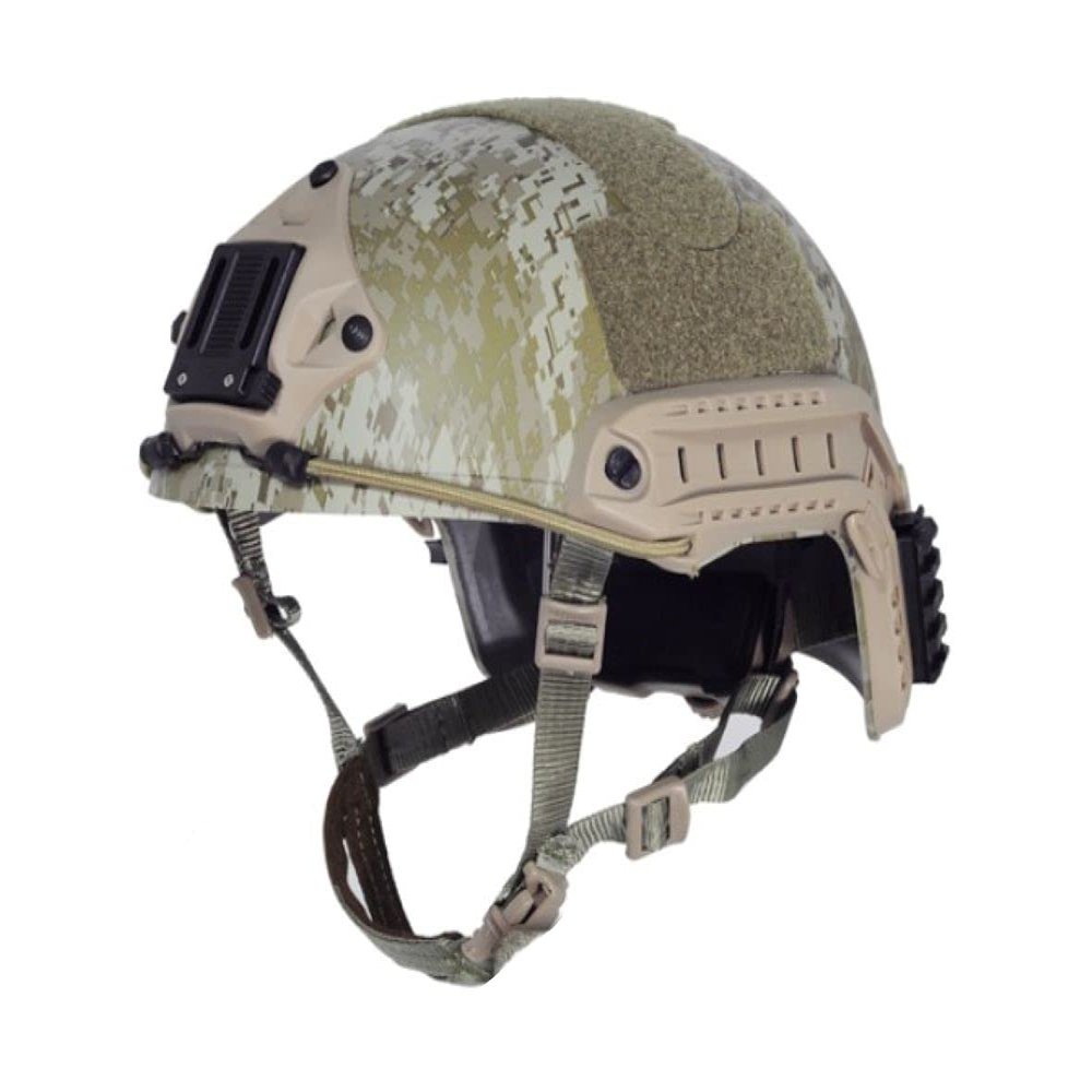 DLP Lightweight Tactical Bump Helmet - ImpaX Extreme Plus - High Cut OPS Core Military Combat Airsoft Helmet - Fast MICH ACH - Night Vision Mount & Accessory Bundle Included (Digital Desert)