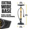 BV Bicycle Ergonomic Bike Floor Pump with Gauge & Smart Valve Head, 160 psi, Automatically Reversible Presta and Schrader view 2