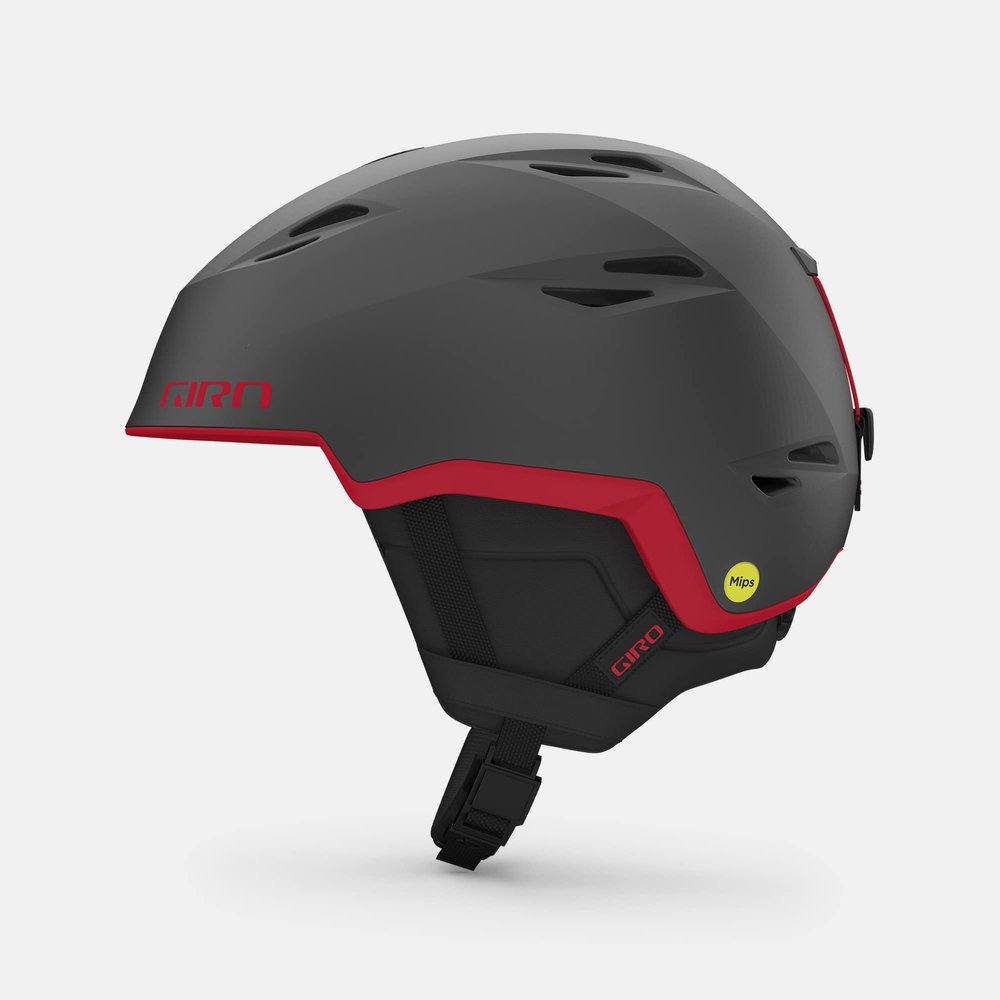 Giro Grid Spherical MIPS Ski Helmet - Snowboard Helmet for Men & Women - Matte Graphite/Red - S (52-55.5cm)