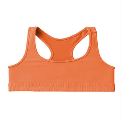 Kurve Girls Seamless Lightweight Racerback Sports Bra, Neon Orange, Age 4-8