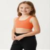 Kurve Girls Seamless Lightweight Racerback Sports Bra, Neon Orange, Age 4-8 view 4