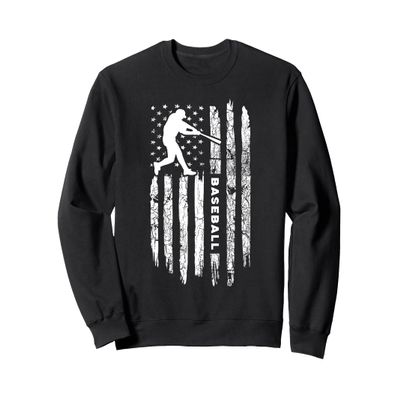 American Flag Baseball Apparel - Vintage Baseball Sweatshirt