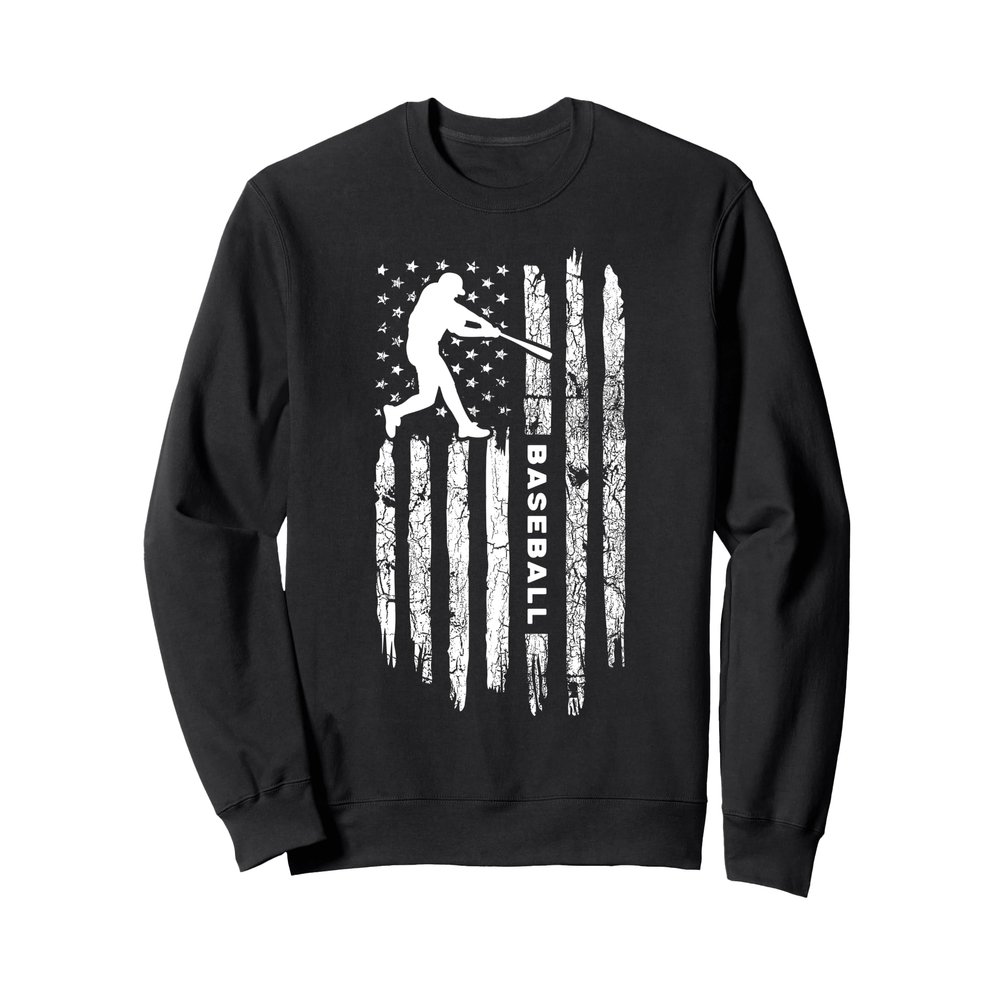 American Flag Baseball Apparel - Vintage Baseball Sweatshirt