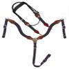 Showman Nylon Browband Headstall & Breast Collar Set w/Leather Accents (Black), Average Full Size Horse view 1