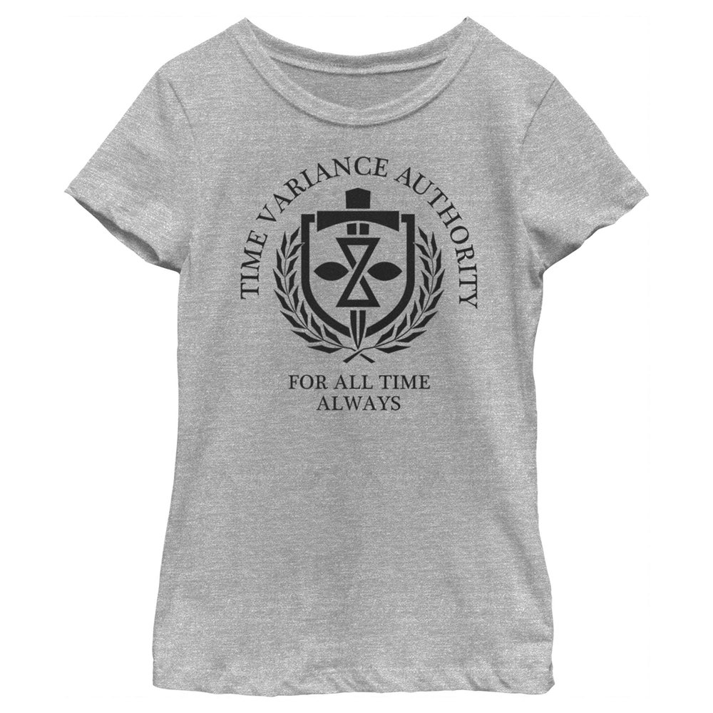 Fifth Sun Loki (TV Show) Authority of Time Girl's Crew Tee, Athletic Heather, X-Small