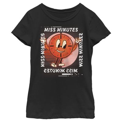 Fifth Sun Loki (TV Show) Glitch Ms Minutes Girl's Solid Crew Tee, Black, Medium