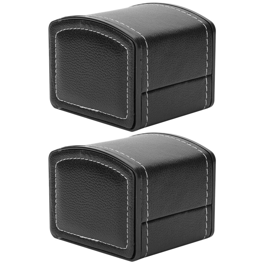Cabilock 2pcs Elegant Watch Box Decorative Storage Cases for Watches and Jewelry Stylish Pu Material Protective Design for Display and Organization