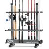 Savior Equipment Fishing Rod Rack Holder Organizer, Lightweight Aluminum Vertical Fish Pole Garage Storage Ground Display Stand, Hold Up to 24 Slots Fresh Salt Water Spinning Rods & Reel Combo, Gray view 1