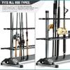 Savior Equipment Fishing Rod Rack Holder Organizer, Lightweight Aluminum Vertical Fish Pole Garage Storage Ground Display Stand, Hold Up to 24 Slots Fresh Salt Water Spinning Rods & Reel Combo, Gray view 3