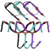Showman Nylon Browband Headstall & Breast Collar Set w/Leather Accents (Teal), Average Full Size Horse view 1