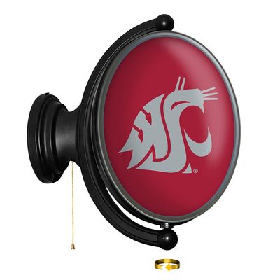 The Fan-Brand Washington State Cougars: Original Oval Rotating Lighted Wall Sign - Football, Basketball & Baseball Wall Decor - College Sports Decor for Home, Office, Game Room, Fan Cave & Garage - USA Made