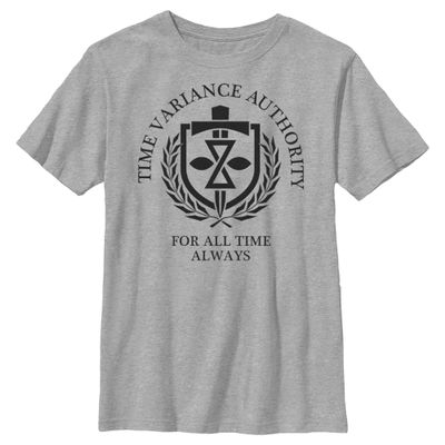 Fifth Sun Loki (TV Show) Authority of Time Boy's Crew Tee, Athletic Heather, Medium