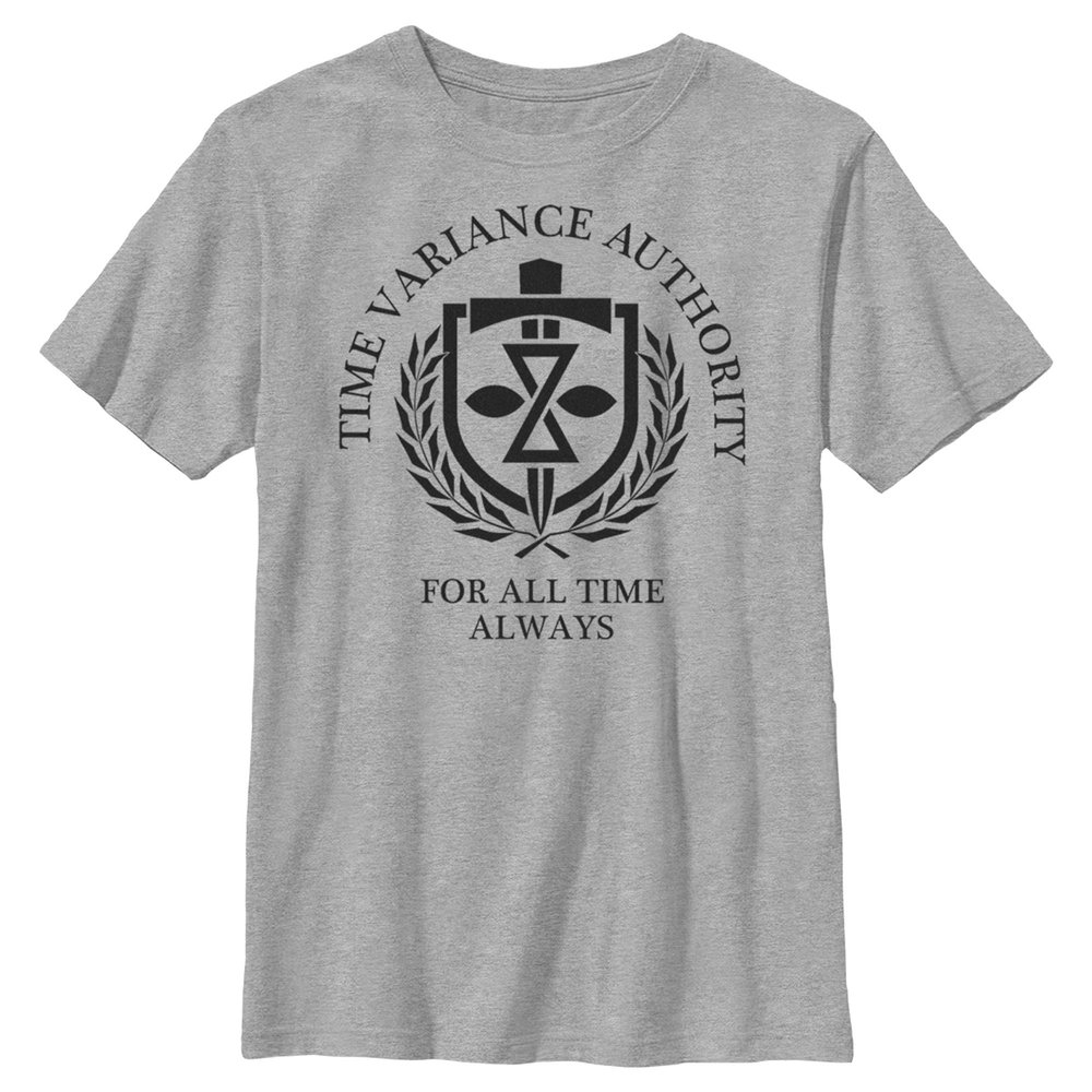 Fifth Sun Loki (TV Show) Authority of Time Boy's Crew Tee, Athletic Heather, Medium