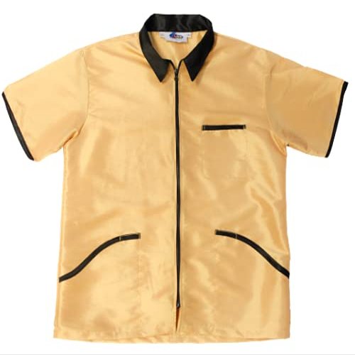 Barber Jacket for Men, Barber Vest, Barber Uniform, Barber Apparer (XX-LARGE, GOLD)