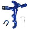 xxiaojun Compound Bow Aid Releaser and D Loop RopeAdjustable Can Rotate 360 Thumb Release Bow Aluminum Alloy AidsArchery Release Aids (4 Fingers - Bow Release -Blue) view 1