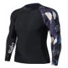 ADOREISM Men's Splice Compression Long Sleeve Rash Guard Surf Swim Shirt UV Sun Protection UPF 50+ (Foliage,XL) view 1