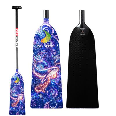 Z&J SPORT IDBF Approved Full Carbon Fiber Dragon Boat Paddle, Graphic Paddle for Dragon Boat Competition