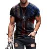 Men's Vintage Oil Painting Faith Jesus Cross Print Casual T-Shirts Christ Crewneck Sweatshirt Short Sleeve Shirts for Men view 1