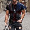 Men's Vintage Oil Painting Faith Jesus Cross Print Casual T-Shirts Christ Crewneck Sweatshirt Short Sleeve Shirts for Men view 2