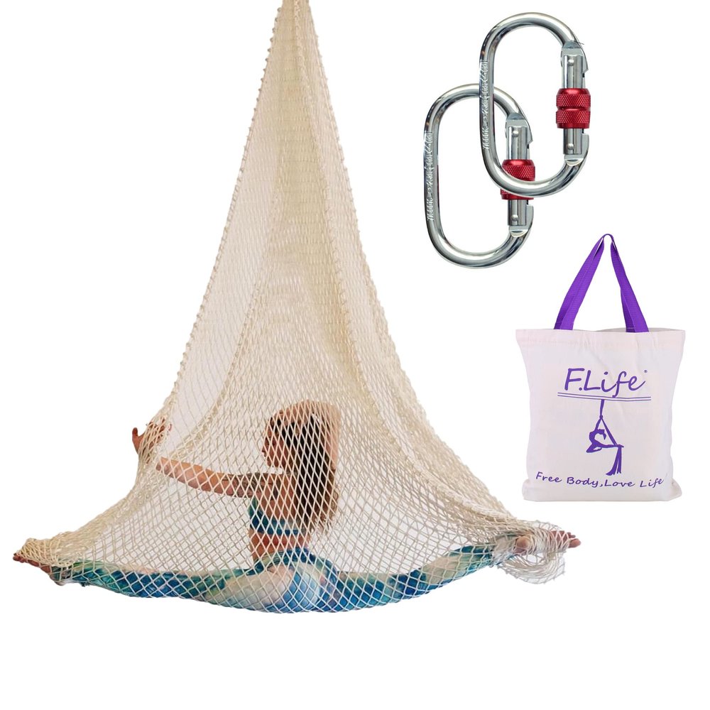 Aerial Net for Aerial Yoga,Acrobtic Circus,Children Hammock - Fun (White 2)