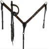 Showman Beaded Arrow Design Argentina Leather Headstall & Breast Collar Set, Average Full Size Horse view 1
