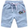 EISHOW 2-Pack Baby Boys Girls Shorts Cartoon Car Funny Print Short Pants Soft Cotton Shorts Clothes with Drawstring Pockets (Light Blue,4-5Y,4 Years,5 Years) view 1