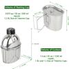 MASTIFF GEARS 304 (18/8) Stainless Steel (FDA Compliant) US G.I Style Canteen Kit Cooking Set Camping Canteen Mess Kit with Cup, Lid, MOLLE Pouch for Camping (Army Green) view 2