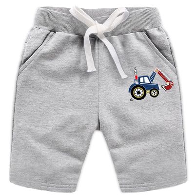 EISHOW 2-Pack Baby Boys Girls Shorts Cartoon Car Funny Print Short Pants Soft Cotton Shorts Clothes with Drawstring Pockets (Gray,2-3Y,2 Years,3 Years)