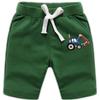 EISHOW 2-Pack Baby Boys Girls Shorts Cartoon Car Funny Print Short Pants Soft Cotton Shorts Clothes with Drawstring Pockets (Army Green,3-4Y,3 Years,4 Years) view 1