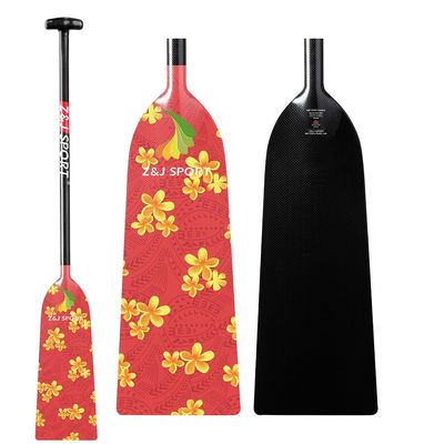 Z&J SPORT Dragon Boat Paddle Full Carbon Fiber with T Handle, IDBF Approved Paddle with Graphics for Dragon Boat(RF187,45")
