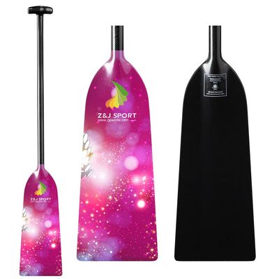 Z&J SPORT Dragon Boat Paddle Full Carbon Fiber with T Handle, IDBF Approved Paddle with Graphics for Dragon Boat(FY04,50")