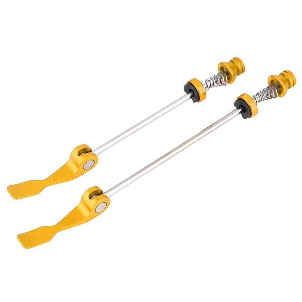 SJHY Bicycle Accessories 1 Pair Bicycle Quick Release Lever Steel+Aluminum Alloy Security Skewers Quick Release Lever Universal Suitable for Most Bike Bike Parts (Color : Yellow)