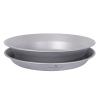 iBasingo Titanium Camping Plates and Bowls Set with Mesh Bag - 174mm Ultralight Backpacking Dinnerware for Hiking, Survival Kit & Outdoor Cooking (61g Plate + 67g Bowl) Ti1113T view 1