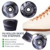 Nezylaf 8 Pack 32 x 58, 82A Quad Roller Skate Wheels with Bearing Installed and 2 Toe Stoppers for Double Row Skating,Replacment Accessories Suitable for Outdoor or Indoor view 4