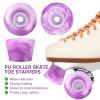 Nezylaf 8 Pack 32 x 58, 82A Quad Roller Skate Wheels with Bearing Installed and 2 Toe Stoppers for Double Row Skating,Replacment Accessories Suitable for Outdoor or Indoor view 4