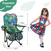 KABOER Kids Outdoor Folding Lawn and Camping Chair with Cup Holder and Carrying Bag, Children's Camping Chairs for Outdoor Beach Travel (Green Dinosaur) view 2