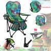 KABOER Kids Outdoor Folding Lawn and Camping Chair with Cup Holder and Carrying Bag, Children's Camping Chairs for Outdoor Beach Travel (Green Dinosaur) view 3