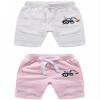 EISHOW 2-Pack Baby Boys Girls Shorts Cartoon Car Funny Print Short Pants Soft Cotton Shorts Clothes with Drawstring Pockets (White,7-8Y,7 Years,8 Years) view 2