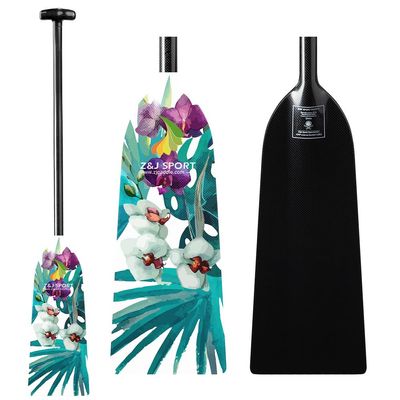 Z&J SPORT Dragon Boat Paddle Full Carbon Fiber with T Handle, IDBF Approved Paddle with Graphics for Dragon Boat(HZ468,45")