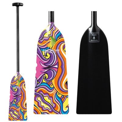 Z&J SPORT Dragon Boat Paddle Full Carbon Fiber with T Handle, IDBF Approved Paddle with Graphics for Dragon Boat(WX745,48")
