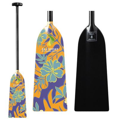Z&J SPORT Dragon Boat Paddle Full Carbon Fiber with T Handle, IDBF Approved Paddle with Graphics for Dragon Boat(HM568,48")