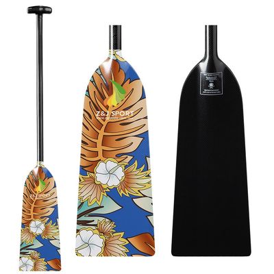 Z&J SPORT Dragon Boat Paddle Full Carbon Fiber with T Handle, IDBF Approved Paddle with Graphics for Dragon Boat(BH369,44")