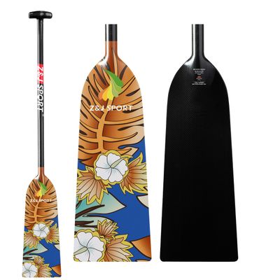 Z&J SPORT Dragon Boat Paddle Full Carbon Fiber with T Handle, IDBF Approved Paddle with Graphics for Dragon Boat(BH369,46")