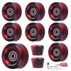 Nezylaf 8 Pack 32 x 58, 82A Quad Roller Skate Wheels with Bearing Installed and 2 Toe Stoppers for Double Row Skating,Replacment Accessories Suitable for Outdoor or Indoor view 1