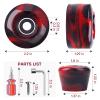 Nezylaf 8 Pack 32 x 58, 82A Quad Roller Skate Wheels with Bearing Installed and 2 Toe Stoppers for Double Row Skating,Replacment Accessories Suitable for Outdoor or Indoor view 2